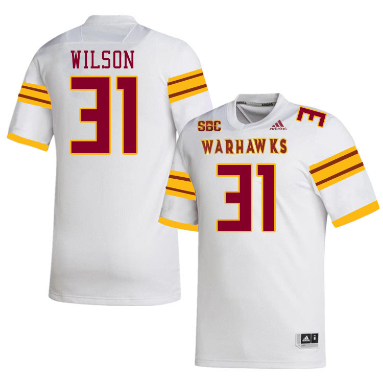 #31 Chandler Wilson Louisiana-Monroe Warhawks College Football Jerseys Stitched-White